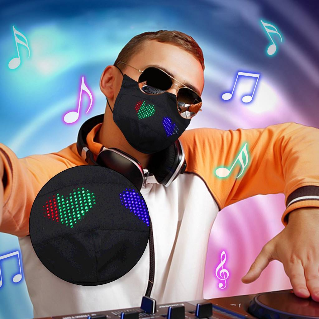 Customizable RGB LED Music Face Mask