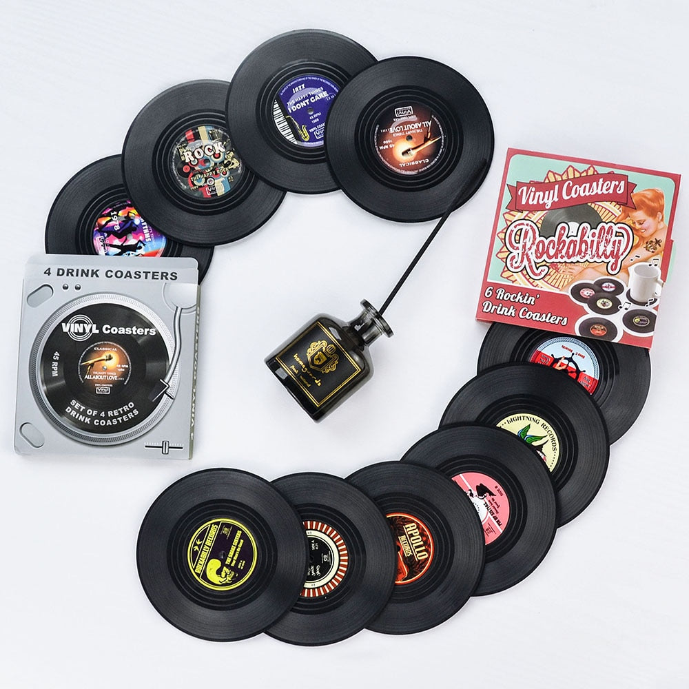 Vintage Vinyl Record Coasters