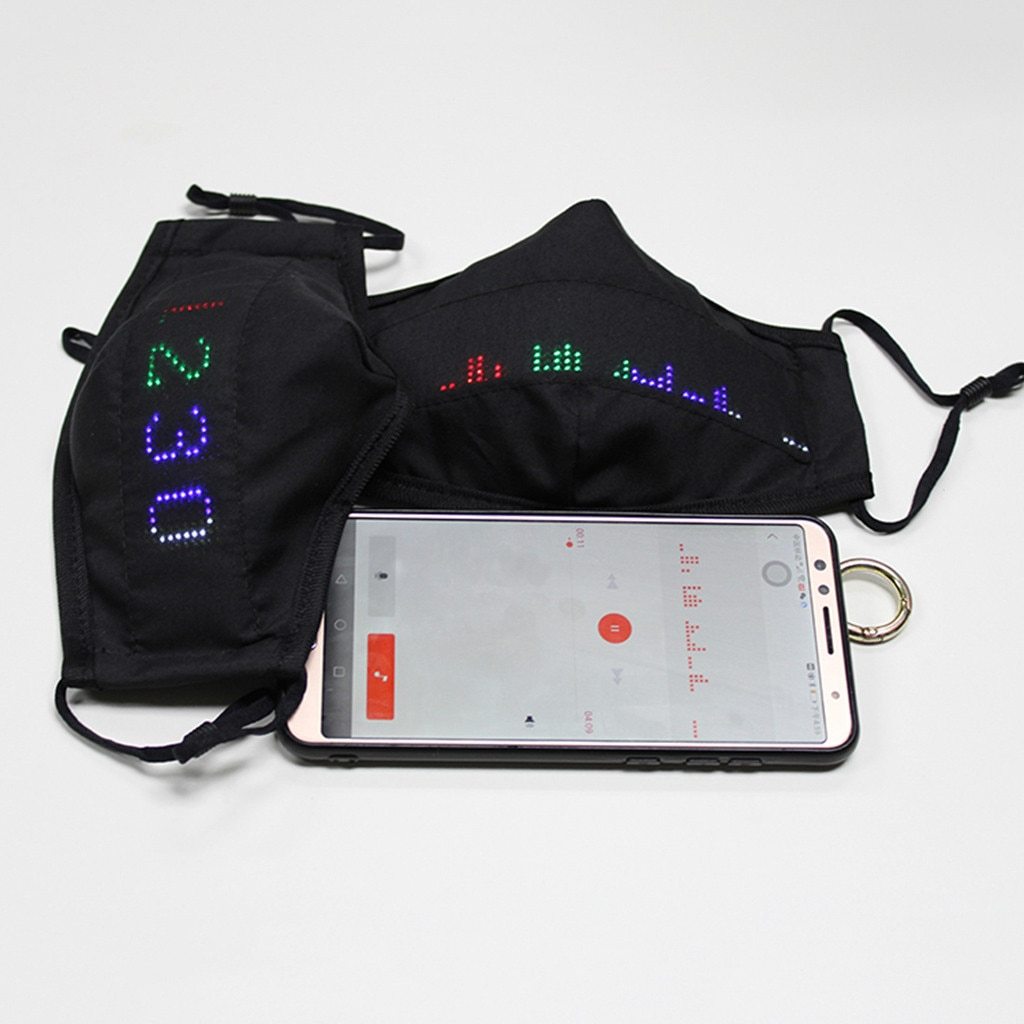 Customizable RGB LED Music Face Mask