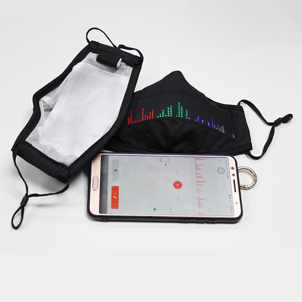 Customizable RGB LED Music Face Mask