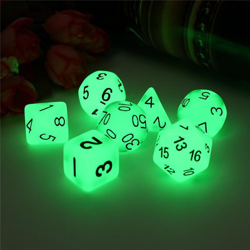 Glow In The Dark Polyhedral Dice Set