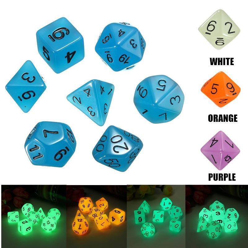 Glow In The Dark Polyhedral Dice Set