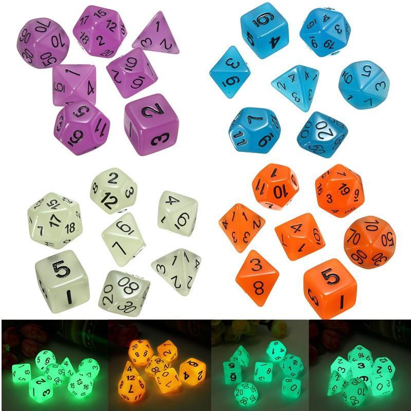Glow In The Dark Polyhedral Dice Set