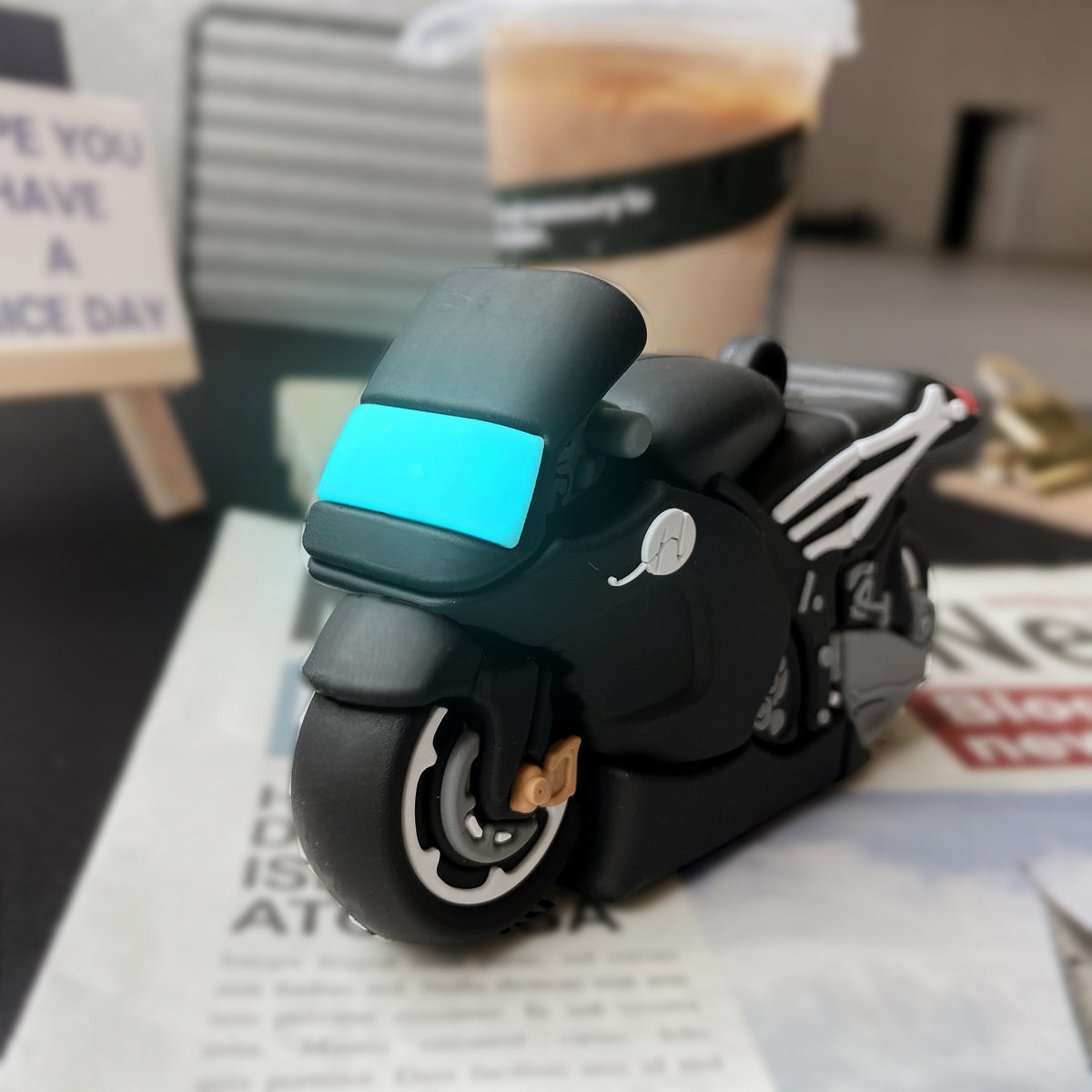 Minature Motorcycle Airpods Case Cover