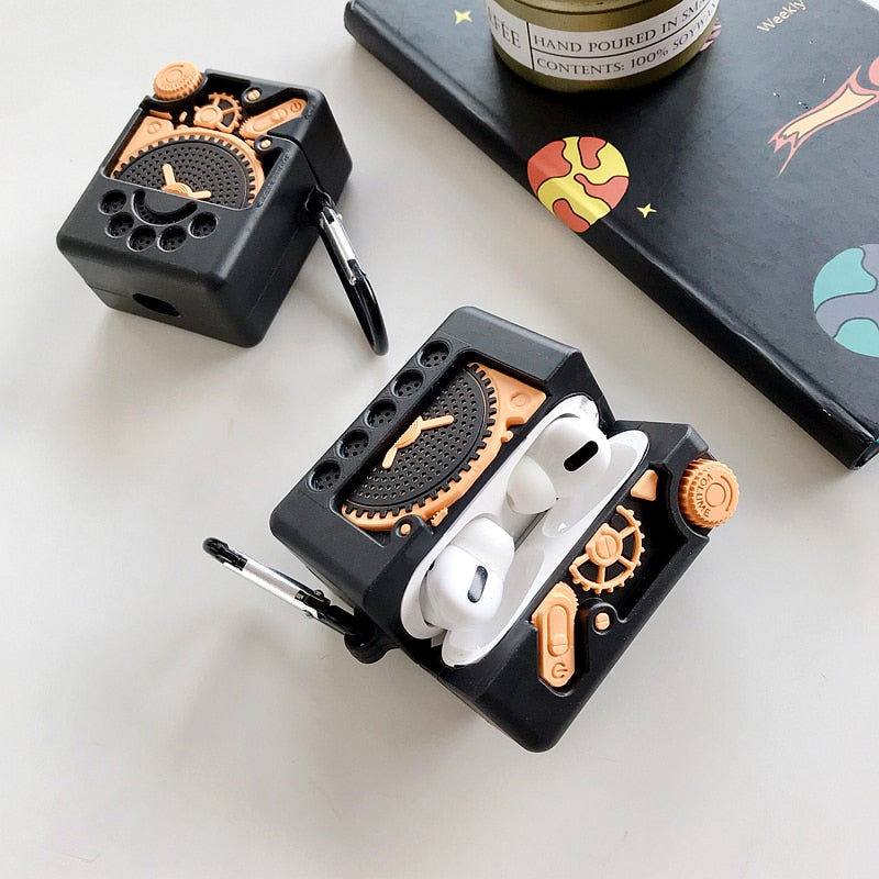Steampunk Gears Radio Airpods Case Cover