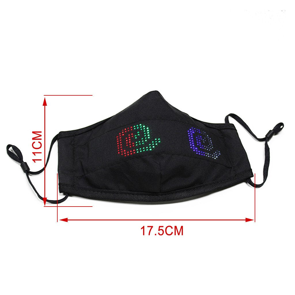 Customizable RGB LED Music Face Mask