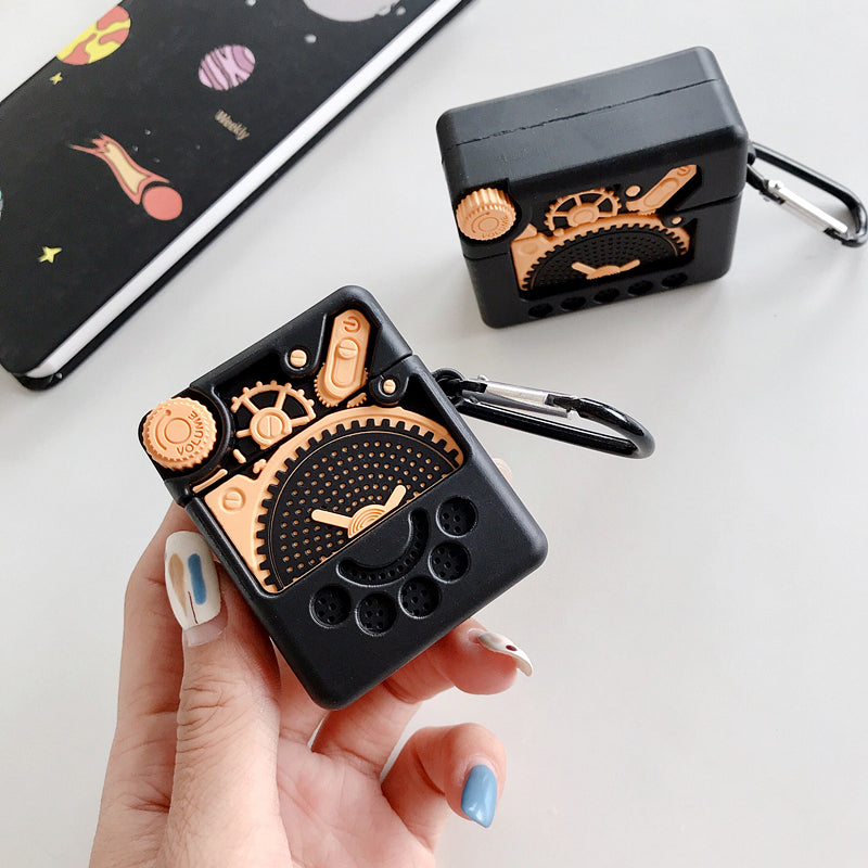 Steampunk Gears Radio Airpods Case Cover