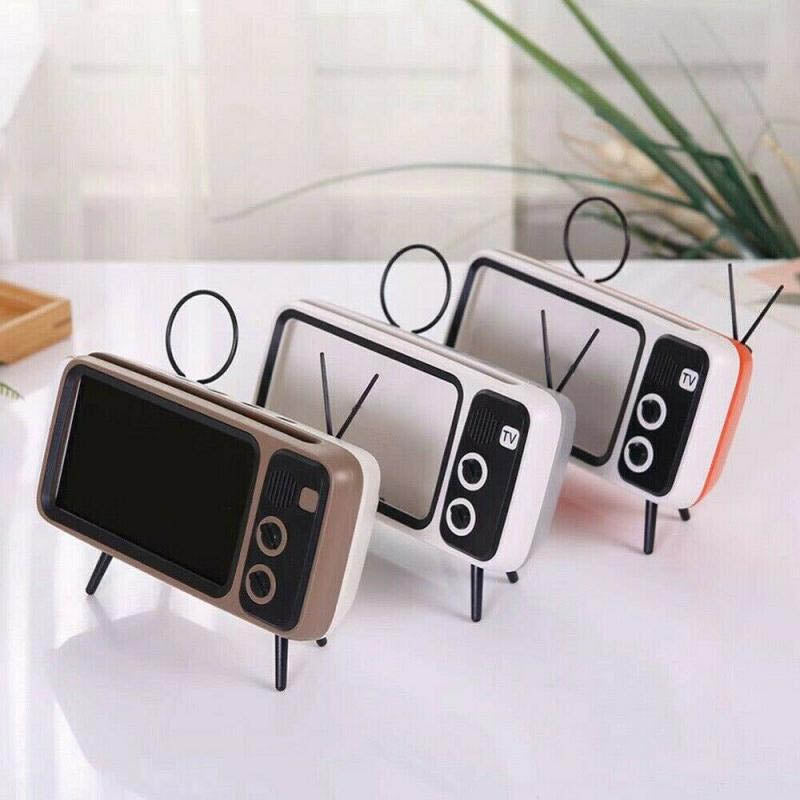 Retro TV Phone Holder and Speaker