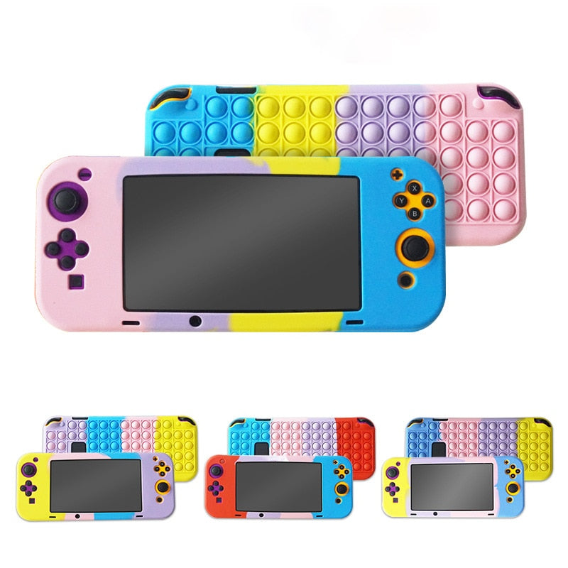 SDTEK Pop Case for Nintendo Switch Lite, Fidget Bubble It Cover Stress  Green/Pink/Blue