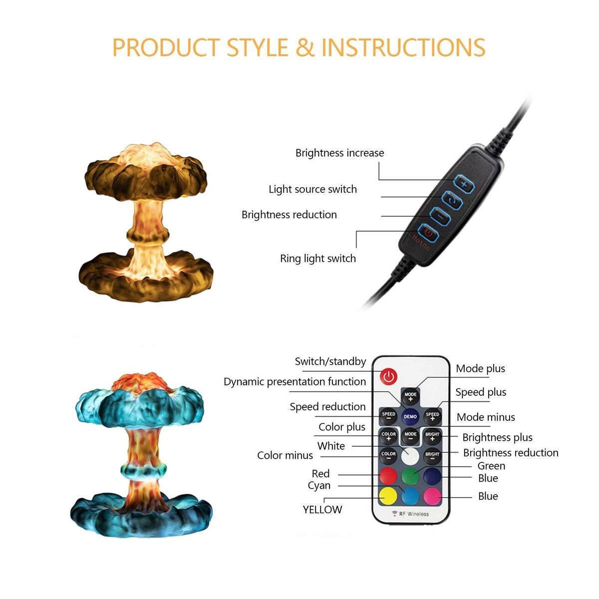 Mushroom Cloud Explosion LED Lamp