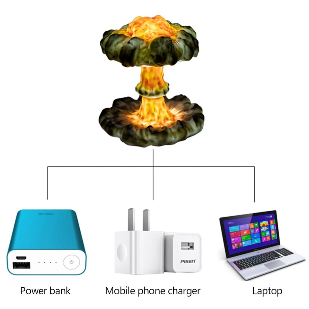 Mushroom Cloud Explosion LED Lamp