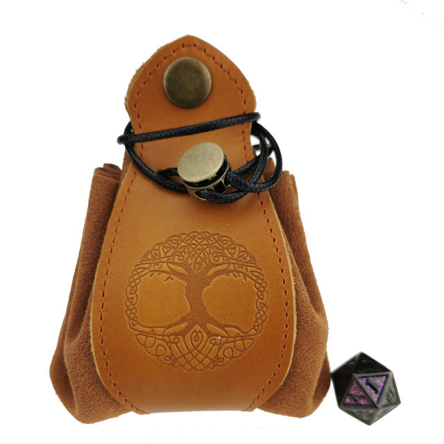 Handmade Leather Celtic Dice Bag &amp; Tray