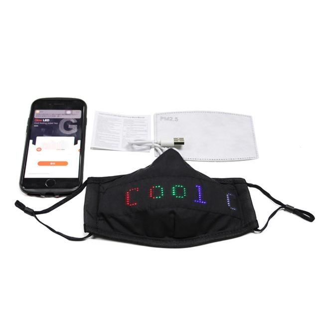 Customizable RGB LED Music Face Mask