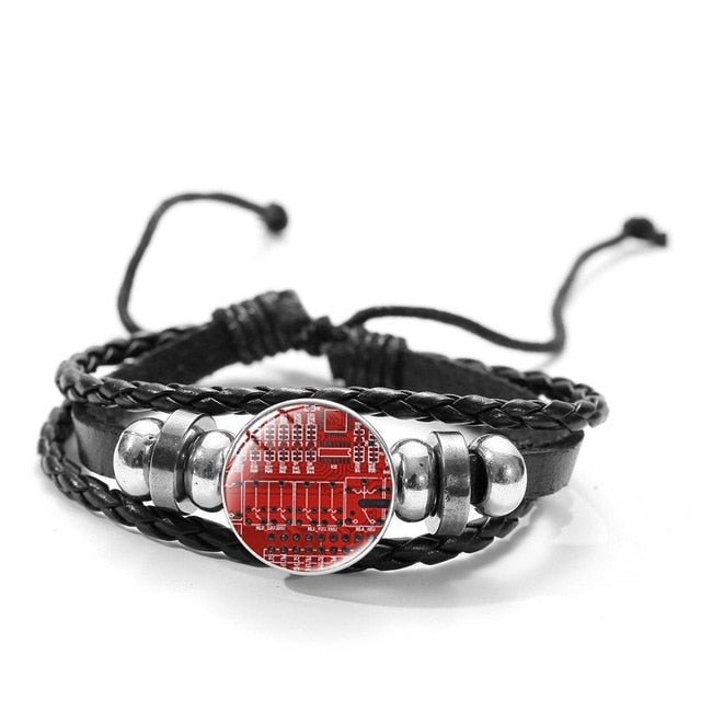 Wrap Leather Bracelet Customizable Bracelet With Circuit Board Beads - Etsy  | Leather bracelet gift, Leather bracelet, Leather wrap bracelet